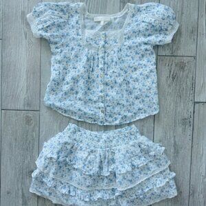 NWOT LoveShackFancy Girls Floral Skirt Set sz.7-8Y